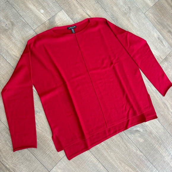 EILEEN FISHER Merino Wool Red Sweater Women's Petite Medium - Picture 2 of 15